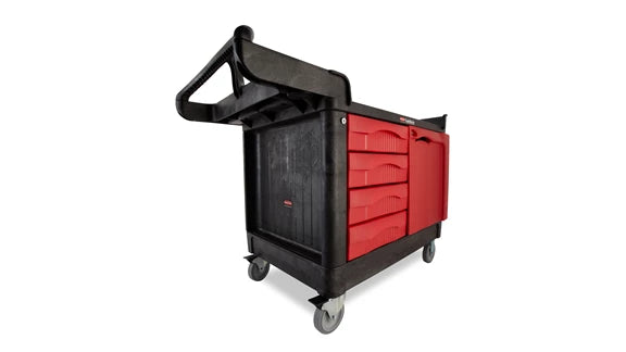 Rubbermaid TRADEMASTER Cart with 4 drawers and cabinet - Small