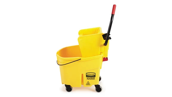 Rubbermaid WAVEBRAKE Bucket and Side Press Wringer, Yellow