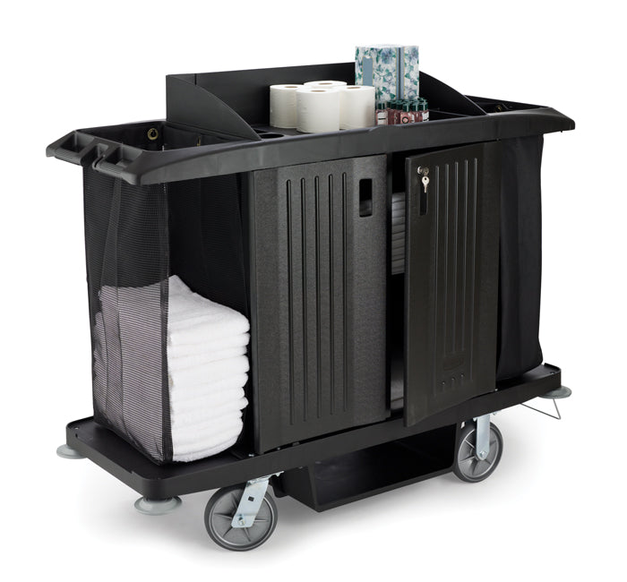 Rubbermaid Executive Locking Door Kit for Traditional Housekeeping Cart - Black