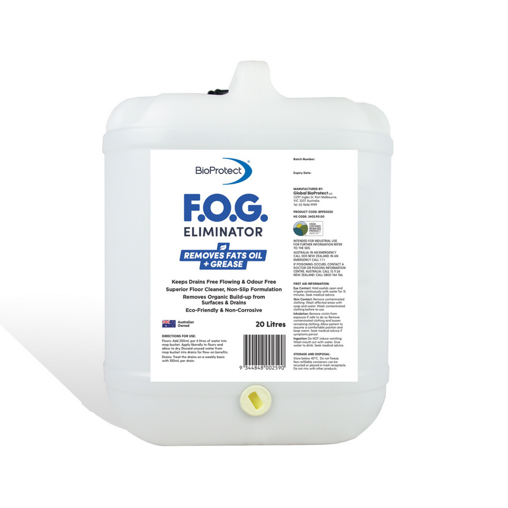 Bio Clean Fog Solution BioProtect FOG Eliminator - Removes Fats Oils and Grease - 5L or 20L ...