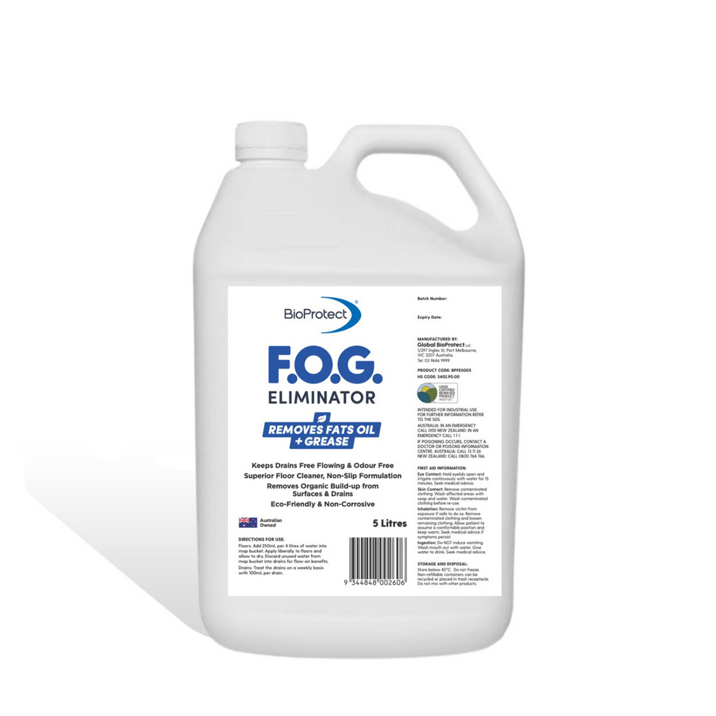 BioProtect FOG Eliminator - Removes Fats Oils and Grease - 5L or 20L
