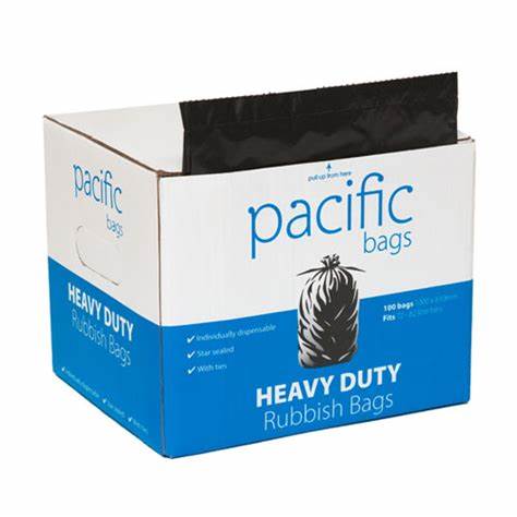 Pacific Garbage Bag Black, 82L - 100 bags/roll, 2 rolls/box