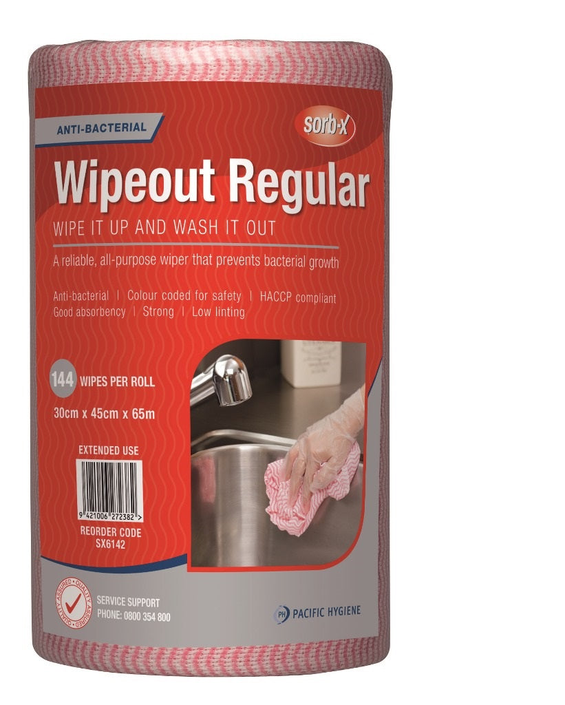 Sorb-X Wipeout Regular Duty Wipes - 65m/roll - 4 rolls/case