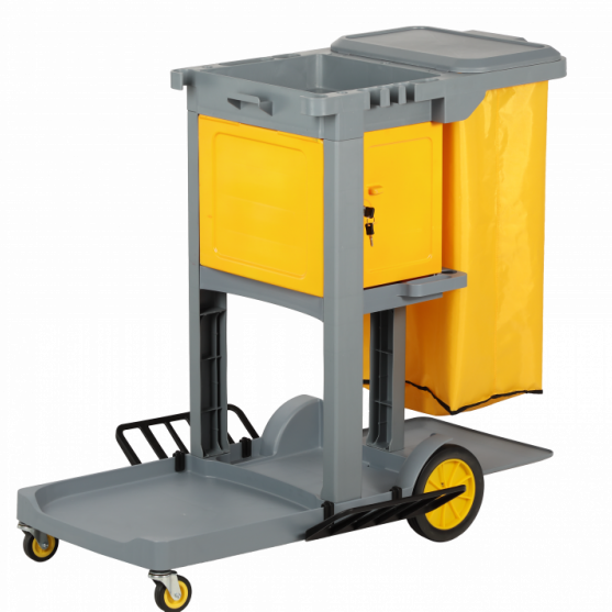 FILTA Janitor Cart with Locking Doors - Grey
