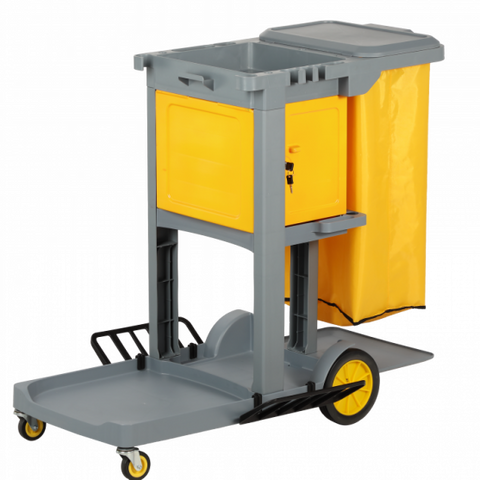 FILTA Janitor Cart with Locking Doors - Grey
