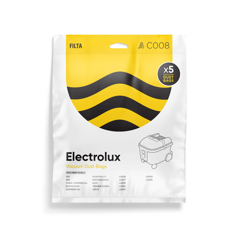 FILTA Vacuum Bags to suit Electrolux UZ934 - 5 Pack (C008)