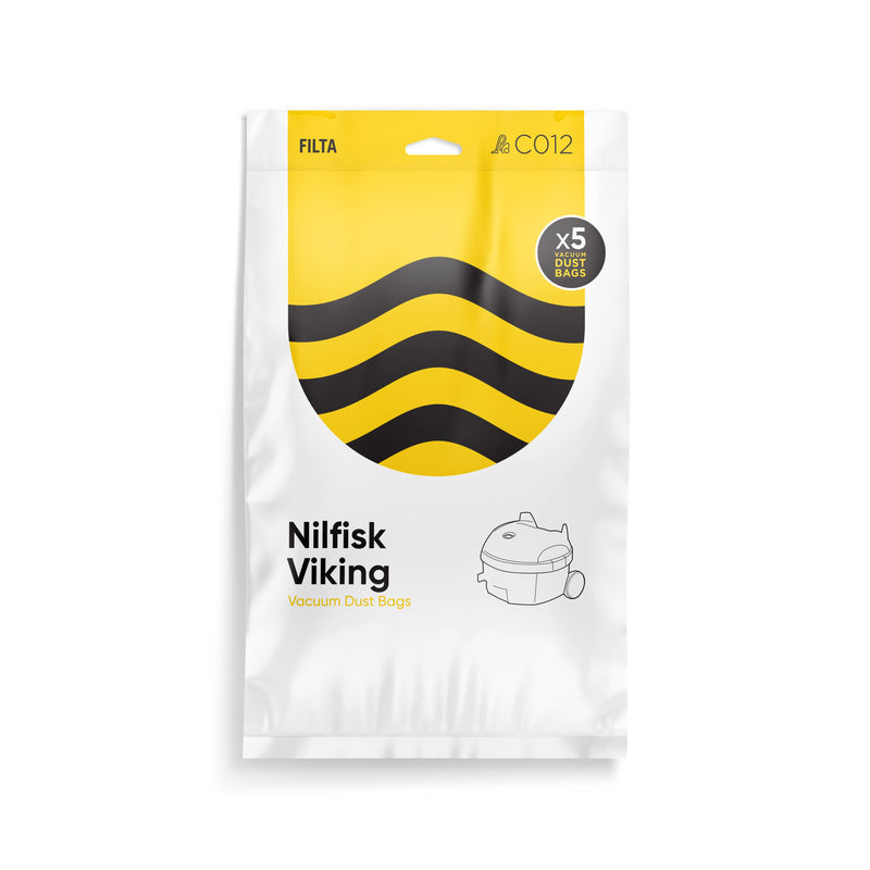 FILTA Vacuum Bags to suit Nilfisk Viking - 5 PACK (C012)