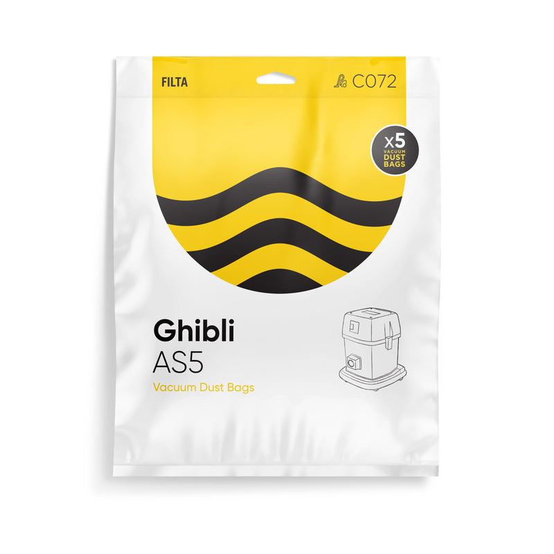 FILTA Vacuum Bags to suit Ghibli AS5 - 5 PACK (C072)