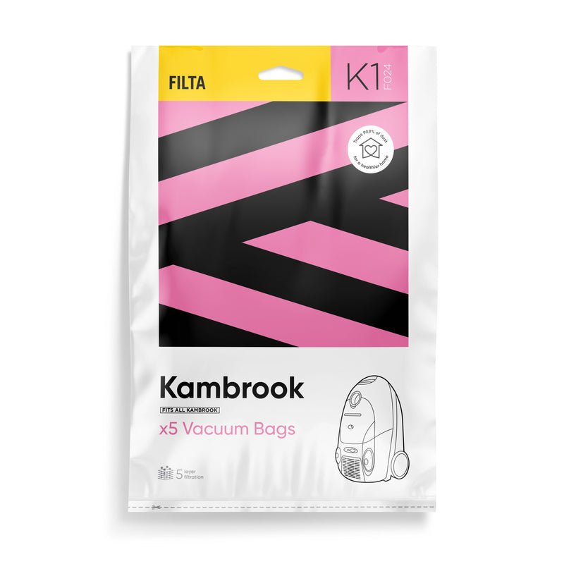 K1 - FILTA Vacuum Bags to suit KAMBROOK - 5 PK