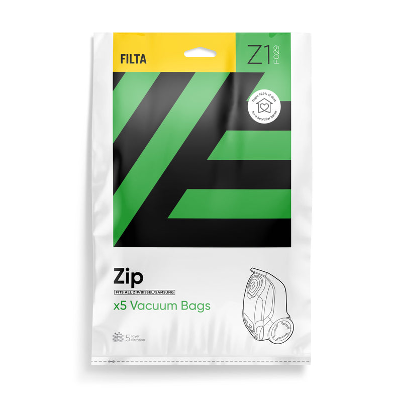 Z1 - FILTA Vacuum Bags to suit ZIP - 5 PK