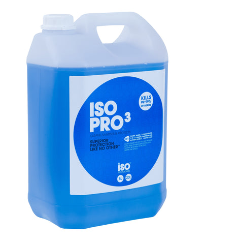 ISO PRO3 3 in 1 Concentrated Cleaner, Sanitiser & Antimicrobial Protectant - 5 litre or 20 litre