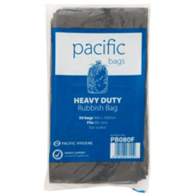 Pacific Garbage Bag Black, 60L - 50 bags/pack